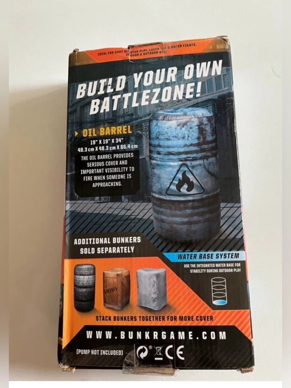 New Bunkr Battle Zones Oil Barrel Inflatable Bunker National Blaster League Toy